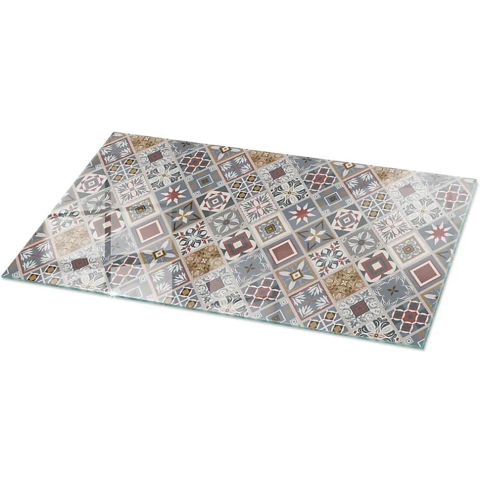 Wallfluent Dessus de table en verre trempé 120x60 cm Motif mosaïque avec ornements