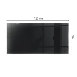 Dessus de table en verre trempé 120x60 cm Couleur noire lisse-Wallfluent Clearance