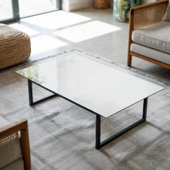 Wallfluent Dessus de table en verre trempé 120x80 cm Couleur blanche lisse