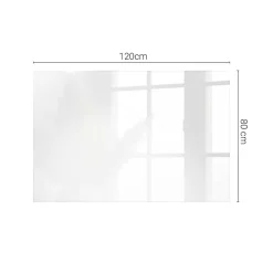 Wallfluent Dessus de table en verre trempé 120x80 cm Couleur blanche lisse