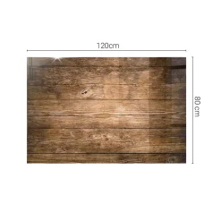 Wallfluent Dessus de table en verre trempé 120x80 cm Structure de planches en bois