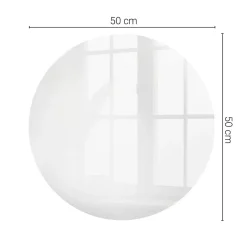Wallfluent Dessus de table en verre trempé fi50 cm Couleur blanche lisse