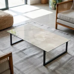 Wallfluent Dessus de table en verre trempé 100x50 cm Motif texturé de marbre