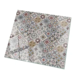 Dessus de table en verre trempé 60x60 cm Motif mosaïque avec ornements-Wallfluent Clearance