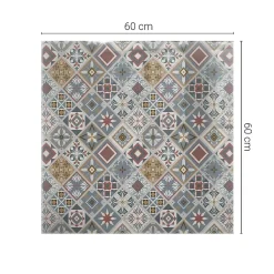 Dessus de table en verre trempé 60x60 cm Motif mosaïque avec ornements-Wallfluent Clearance