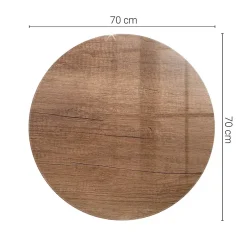 Dessus de table en verre trempé fi70 cm Motif naturel du bois-Wallfluent Sale