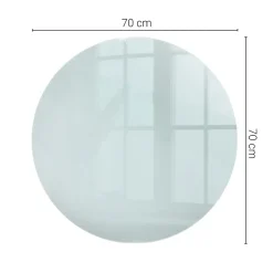 Wallfluent Dessus de table en verre trempé fi70 cm Transparent