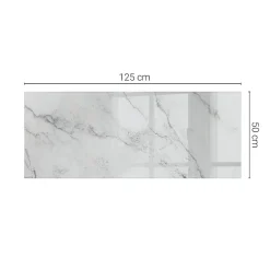 Wallfluent Dessus de table en verre trempé 125x50 cm Motif de surface en marbre