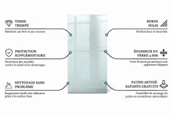 Wallfluent Dessus de table en verre trempé 120x60 cm Transparent
