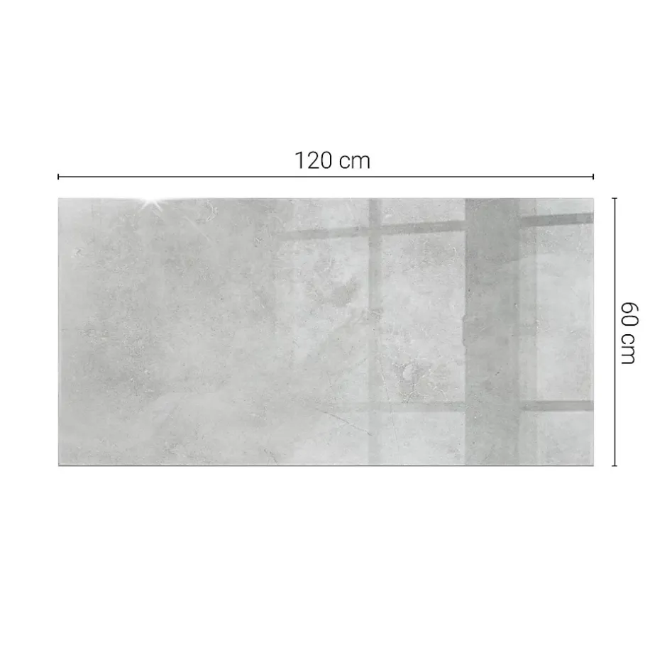Dessus de table en verre trempé 120x60 cm Texture de béton avec fissures-Wallfluent Outlet