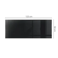 Dessus de table en verre trempé 125x50 cm Couleur noire lisse-Wallfluent New
