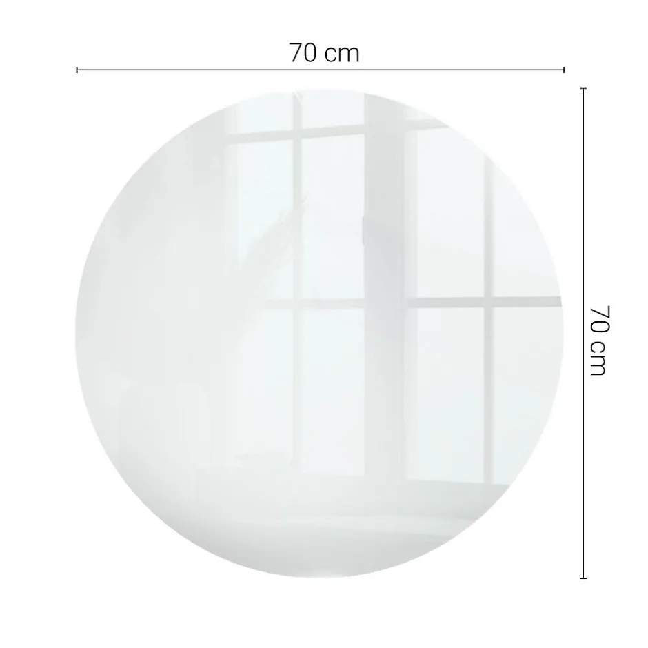 Dessus de table en verre trempé fi70 cm Couleur blanche lisse-Wallfluent New