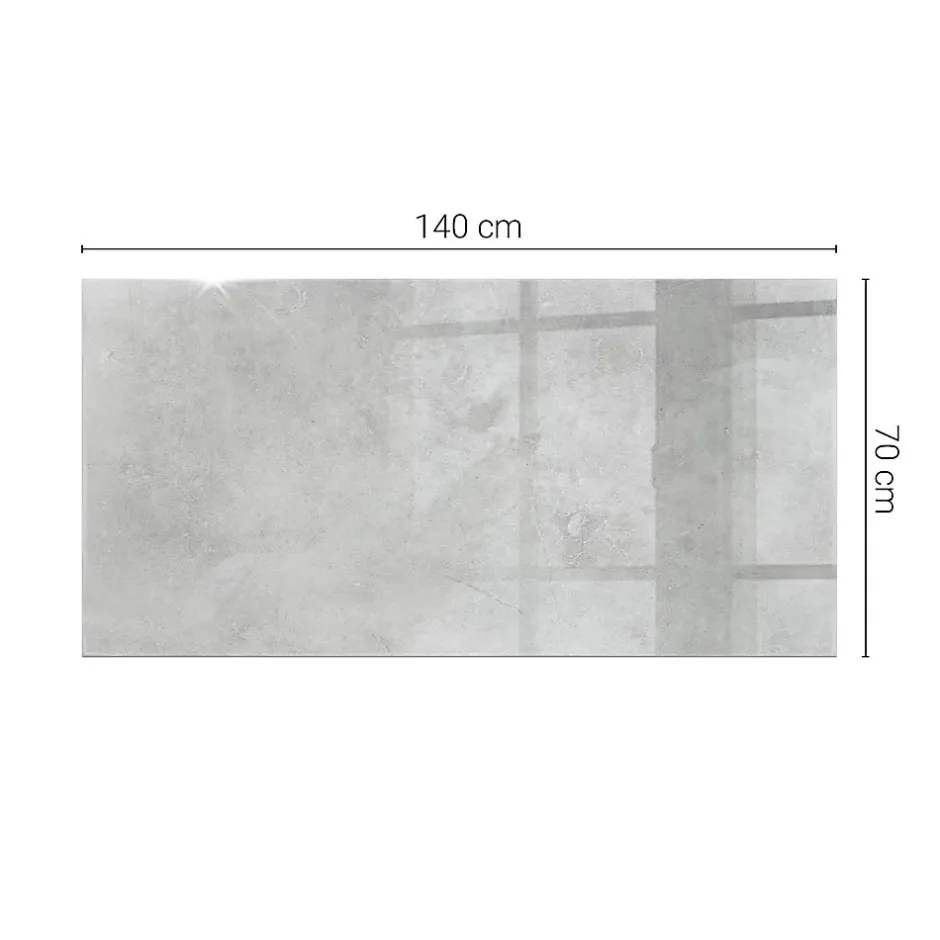 Wallfluent Dessus de table en verre trempé 140x70 cm Texture de béton avec fissures