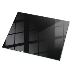 Wallfluent Dessus de table en verre trempé 80x60 cm Couleur noire lisse