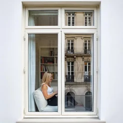 DIMEXACT - Brise vue pour fenêtre à grand vitrage vis-à-vis lointain - alu clair - 152 cm x 10 m - en Rouleau- Sale