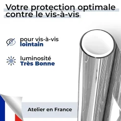 DIMEXACT - Brise vue pour fenêtre à grand vitrage vis-à-vis lointain - alu clair - 75 cm x 1.5 m - en Rouleau