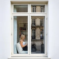 DIMEXACT - Film anti regard pour fenêtre à petit vitrage vis-à-vis proche - alu foncé et noir - 152 cm x 0.5 m - en Rouleau- Best