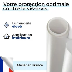 DIMEXACT - Film dépoli repositionnable blanc - 120 cm x 1.5 m - en Rouleau