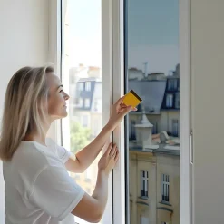 DIMEXACT - Film miroir sans tain repositionnable pour grand vitrage - alu foncé - 120 cm x 1 m - en Rouleau