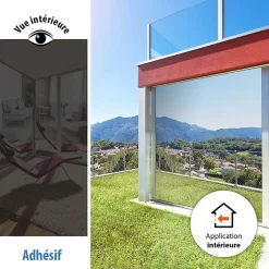 DIMEXACT - Film miroir total des 2 côtés vis-à-vis proche et lointain - argent - 75 cm x 0.5 m - en Rouleau- Best