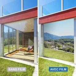 DIMEXACT - Film miroir total des 2 côtés vis-à-vis proche et lointain - argent - 75 cm x 0.5 m - en Rouleau- Best