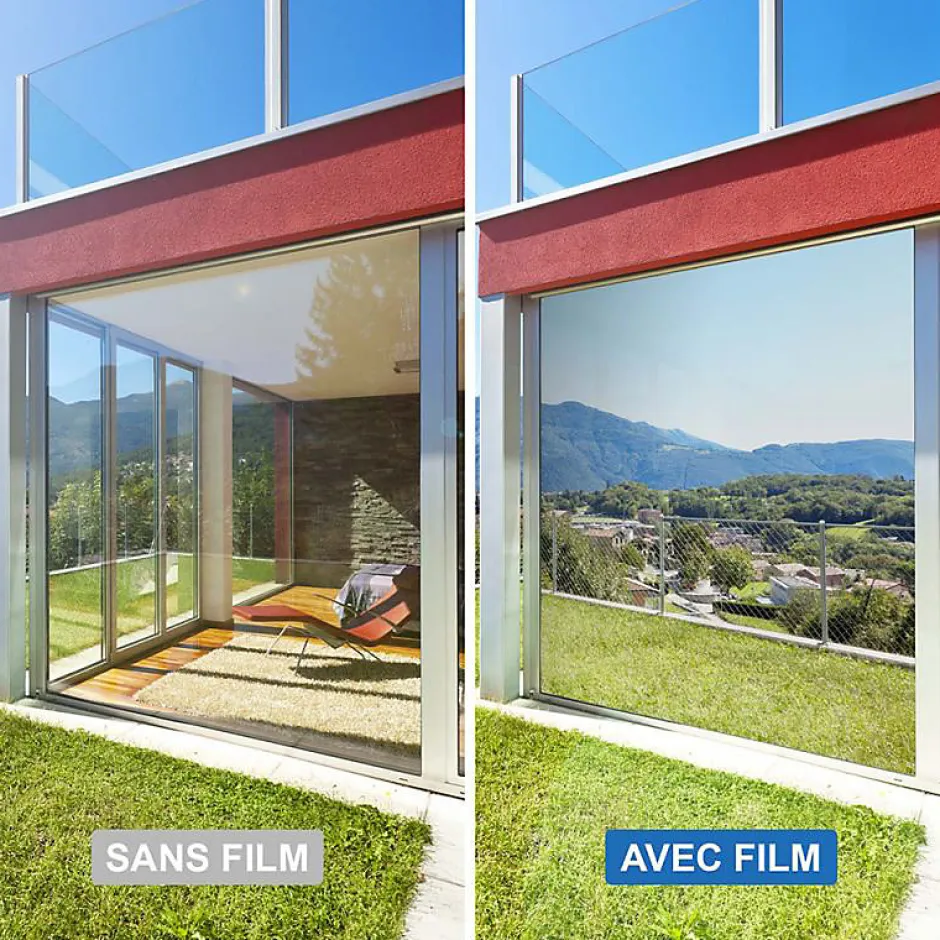 DIMEXACT - Film miroir total des 2 côtés vis-à-vis proche et lointain - argent - 75 cm x 0.5 m - en Rouleau- Best