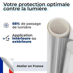 DIMEXACT - Film occultant argent brillant pour fenêtre - 122 cm x 2 m - en Rouleau- Discount