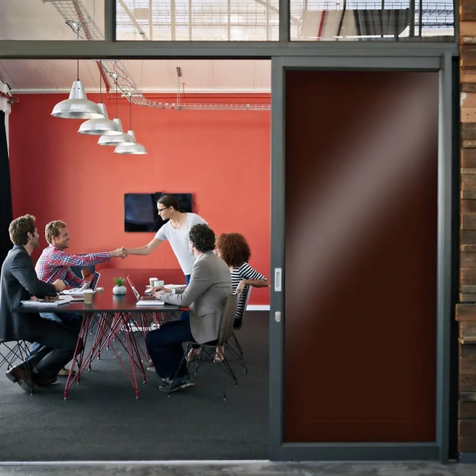 DIMEXACT - Film occultant marron brillant pour fenêtre - 122 cm x 0.5 m - en Rouleau