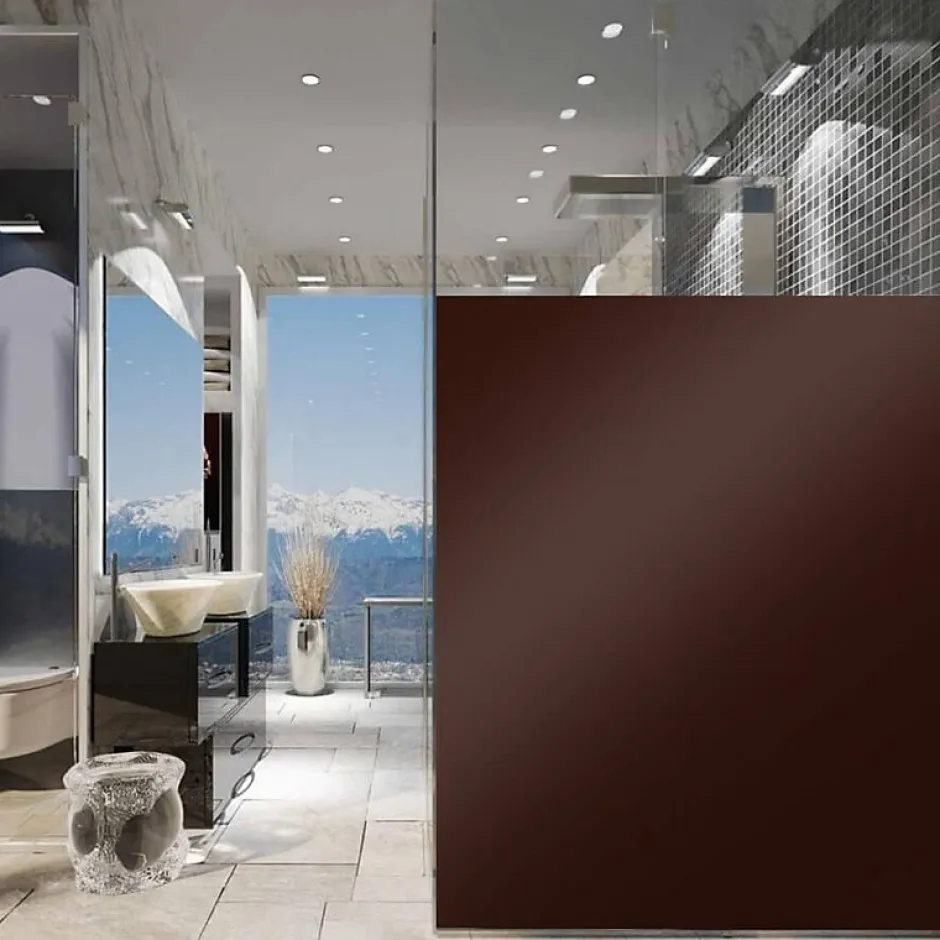 DIMEXACT - Film occultant marron brillant pour fenêtre - 122 cm x 0.5 m - en Rouleau