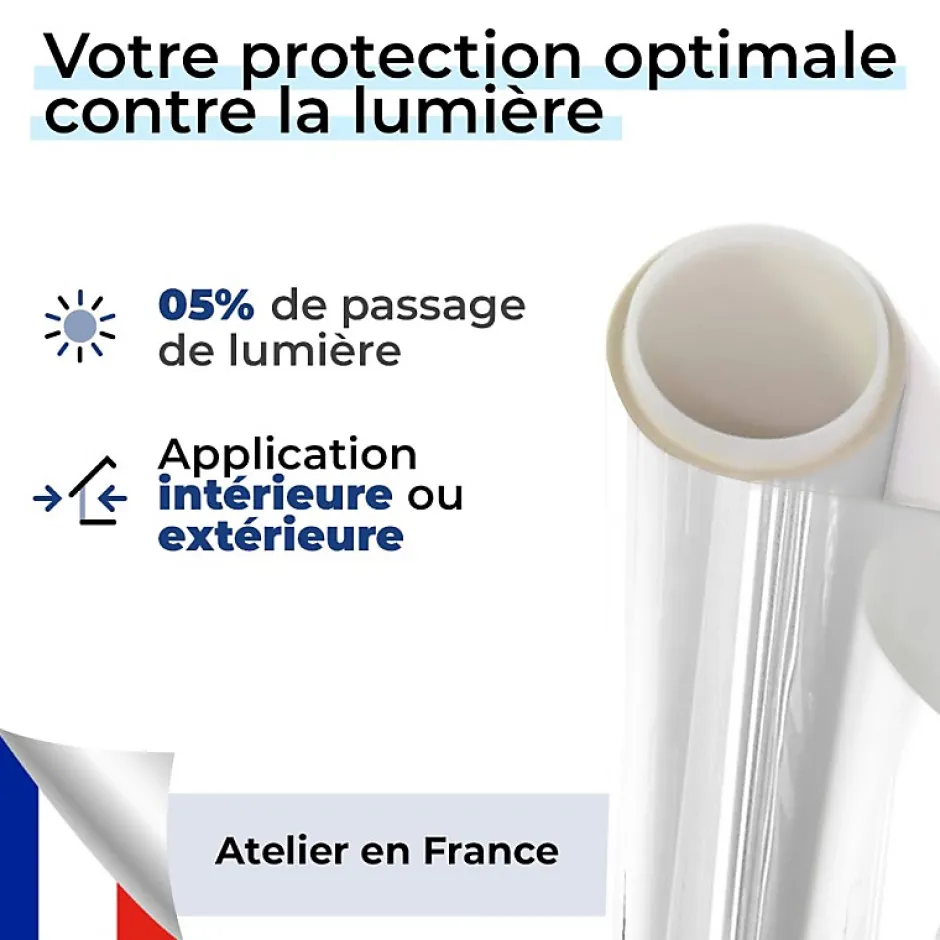 DIMEXACT - Film occultant blanc brillant pour fenêtre - 152 cm x 1.5 m - en Rouleau- Hot
