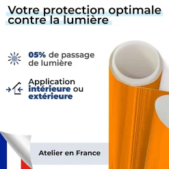 DIMEXACT - Film occultant orange brillant pour fenêtre - 122 cm x 10 m - en Rouleau- Best