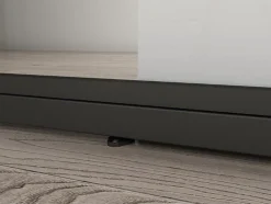 Schulte Double porte coulissante complète verre - 205x220 - porte vitrée - porte verrière - décor Loftstyle - noir