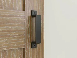 Schulte Double porte coulissante intérieure en bois - 205x215 - chêne - oak - système ouvert noir - softclose