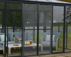 Canopia Double-porte moustiquaire grise pour véranda et tonnelle