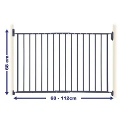 Dreambaby Barriere de securite ARIZONA EXTENDA - A visser - L 68/112 cm - Grise