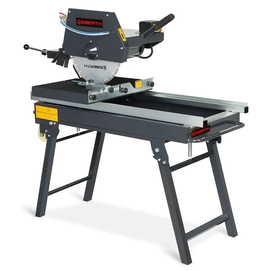 Eberth Coupe Carrelage Electrique 2000W, Lame de scie diamant 450mm Profondeur de coupe 140mm Longueur de coupe 700mm, 0-45 degrés