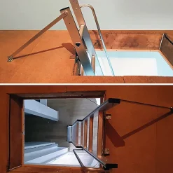 Echelle escamotable 3 plans - Haut. du sol au sol supérieur 3.00m - 9344-001-Hailo New