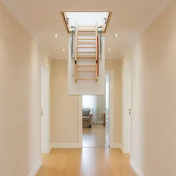 Matisere Echelle escamotable bois - Trémie de 60 x 130cm - Hauteur de 2.32 à 2.80m - LWK60130-2