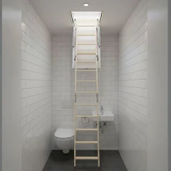 Echelle escamotable bois - Trémie de 60 x 120cm - Hauteur de 2.00 à 3.05m - LDK60120/305-Matisere New