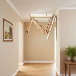 Echelle escamotable bois - Trémie de 70 x 140cm - Hauteur de 2.80 à 3.05m - LWL70140-3-Matisere Online