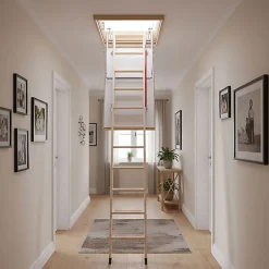 Echelle escamotable bois - Trémie de 60 x 120cm - Hauteur de 2.32 à 2.80m - LWZ60120-2-Matisere New