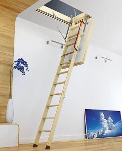 Echelle escamotable bois - Ouverture du plafond de 70 x 100cm - LWT70100-2-Matisere Discount