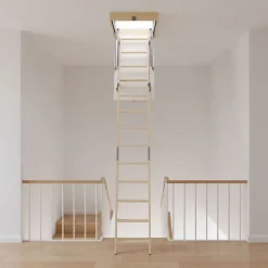 Matisere Echelle escamotable bois - Trémie de 70 x 140cm - Hauteur de 2.00 à 3.05m - LDK70140/305
