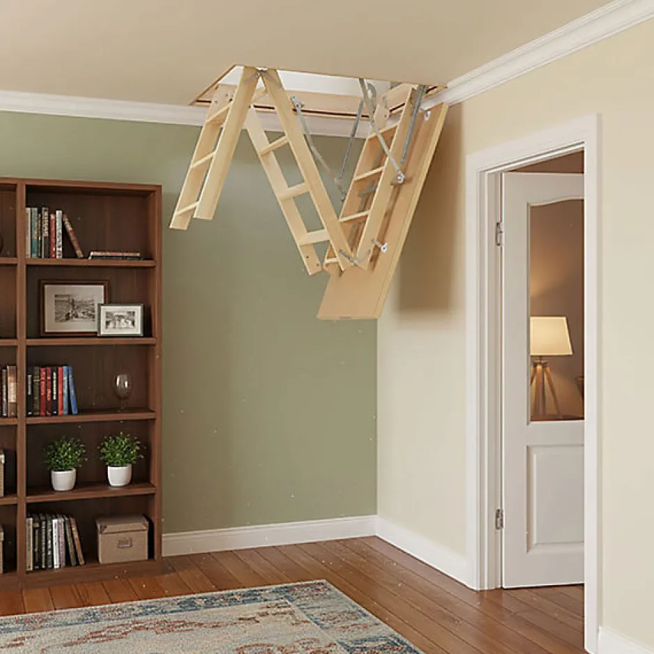 Echelle escamotable bois - Trémie de 70 x 120cm - Hauteur de 2.32 à 2.80m - LWS70120-2-Matisere New