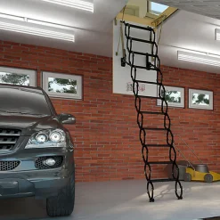 Matisere Echelle escamotable en métal - Trémie de 51 x 80cm - Hauteur de 2.80 à 3.00m - LST5180-300