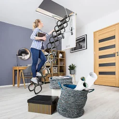 Echelle escamotable en métal - Trémie de 70 x 120cm - Hauteur de 2.50 à 2.80m - LST70120-280-Matisere Hot