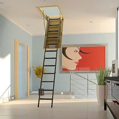 Echelle escamotable en métal - Trémie de 60 x 120cm - Hauteur de 2.20 à 2.80m - LMS60120-2-Matisere Hot