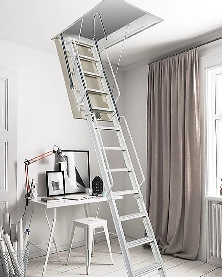 Echelle Escamotable Métal - Trappe 80x150cm - Hauteur 2.90 à 3.00m - ACI-TRE300/150-80-Matisere Discount