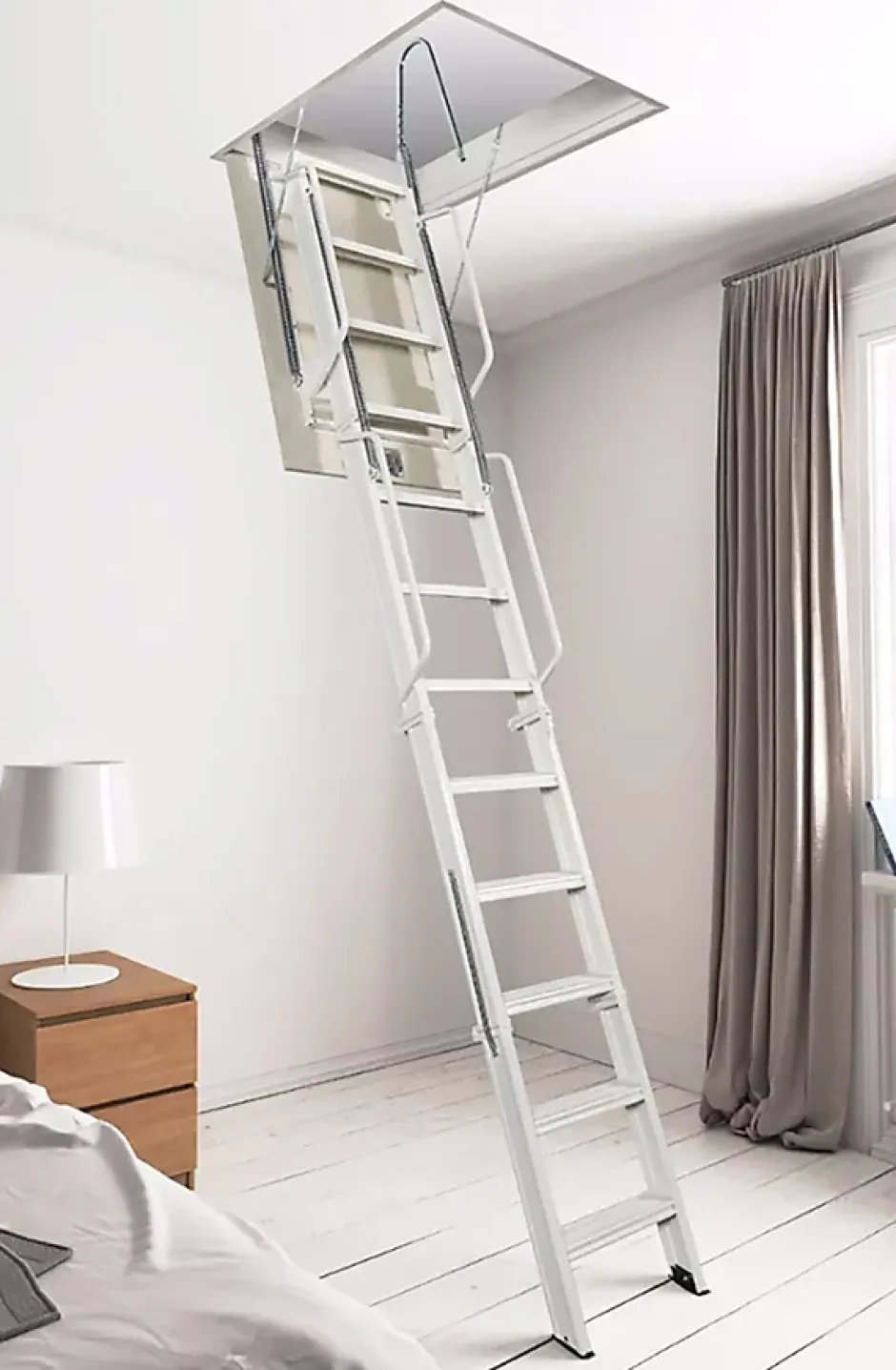 Echelle Escamotable Métal - Trappe 80x130cm - Hauteur 3.70 à 3.80m - ACI-QUA380/130-80-Matisere Outlet