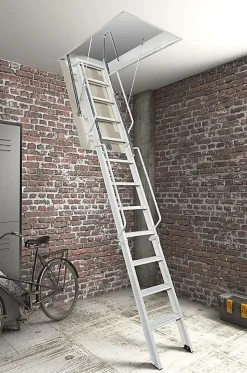 Matisere Echelle Escamotable Métal - Trappe 70x190cm - Hauteur 4.76 à 4.85m - ACITRE/190-70-485